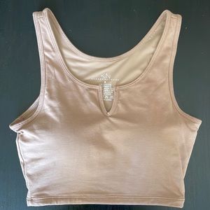 Klassy Network V-Cut Brami (Crop) - Brown, Size Small